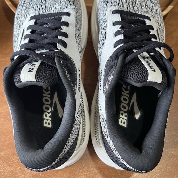 Brooks Adrenaline GTS 24 Supportive Womens 9 Oreo Gray Running Shoes Sneakers - Picture 5 of 16